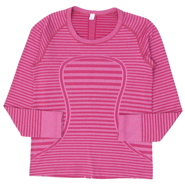 Ladies Lululemon Swiftly Tech Long Sleeve Striped T-Shirt