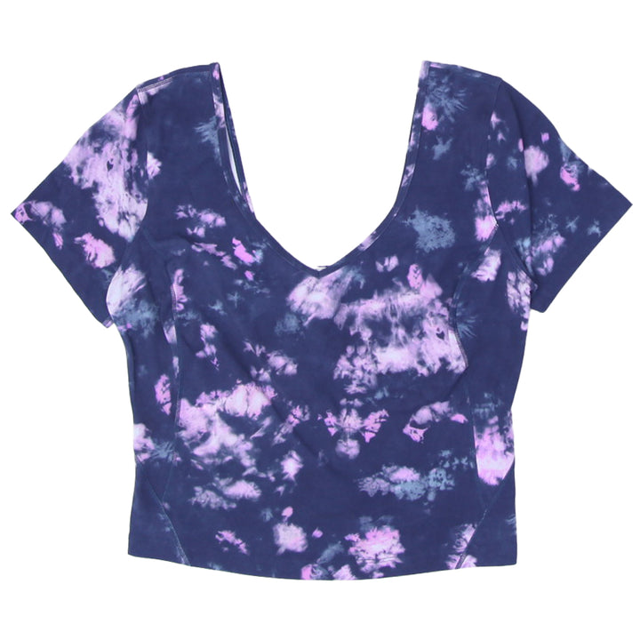 Ladies Lululemon Tie Dye Crop Short Sleeve T-Shirt