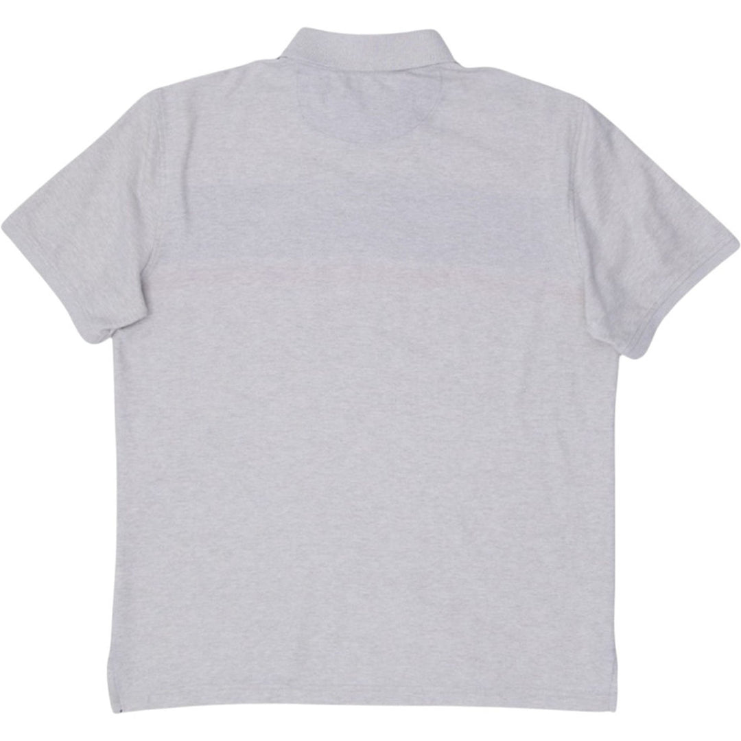 Mens Izod Polo Shirt Gray Navy Stripe Logo Casual