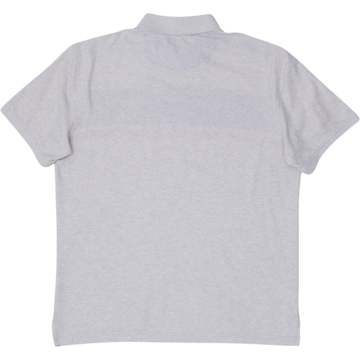 Mens Izod Polo Shirt Gray Navy Stripe Logo Casual