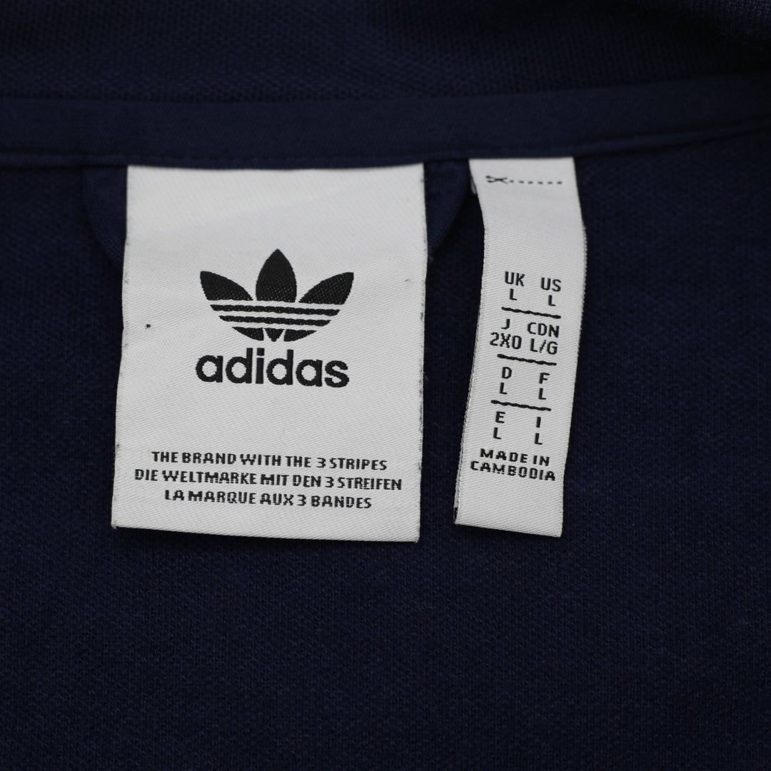 Mens Adidas Originals Navy Blue Adicolor Snap Sleeve Track Jacket Size L