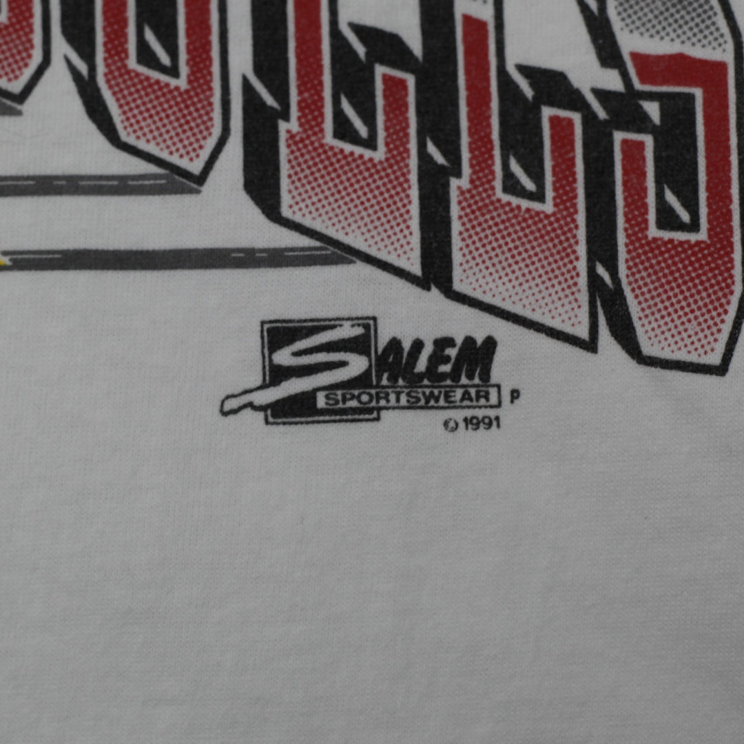 Vintage 1991 Chicago Bulls NBA World Champs Caricature White T-Shirt US XL | Migration_T-Shirts - Detail View | Fashion Rerun