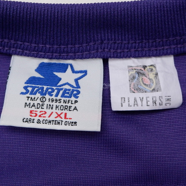 Vintage Mens Starter NFL Jersey Purple Carter #80 American Football