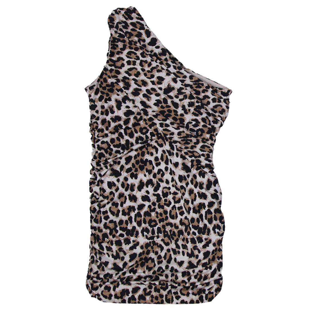 Ladies Guess One Shoulder Animal Print Dress