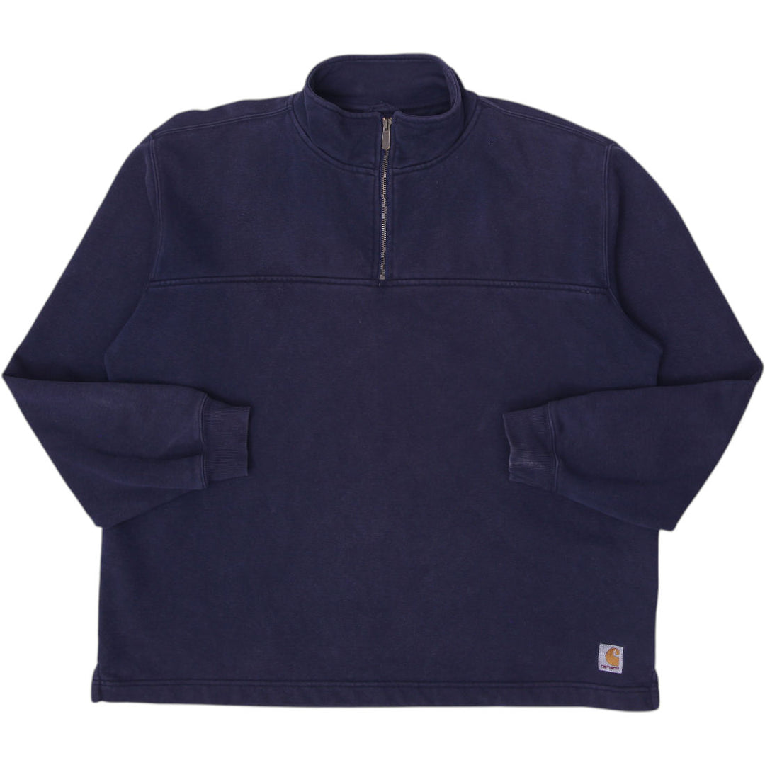 Vintage Mens Carhartt 1/4 Zip Sweatshirt USA K188 NVY Size XL