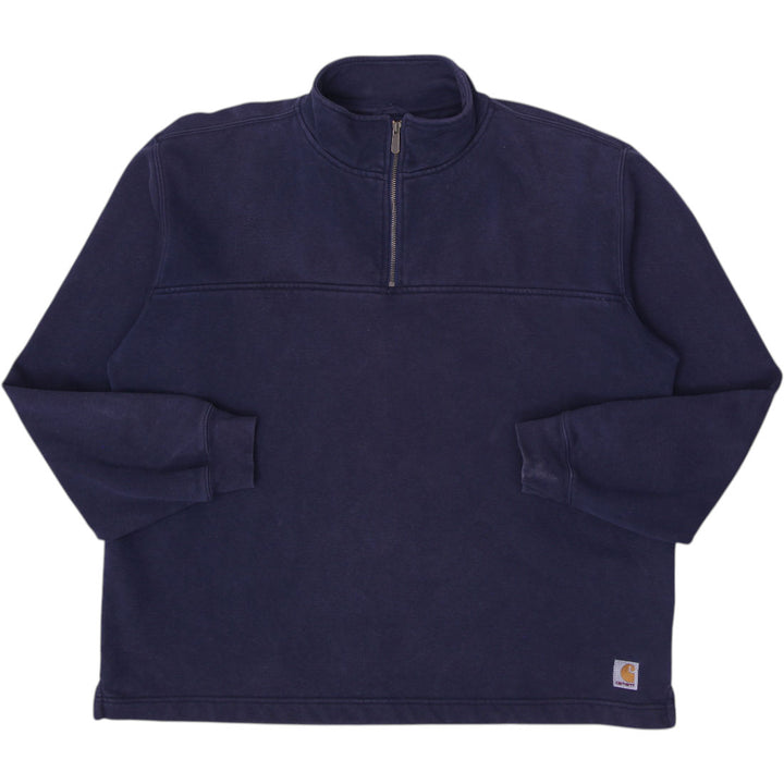 Vintage Mens Carhartt 1/4 Zip Sweatshirt USA K188 NVY Size XL