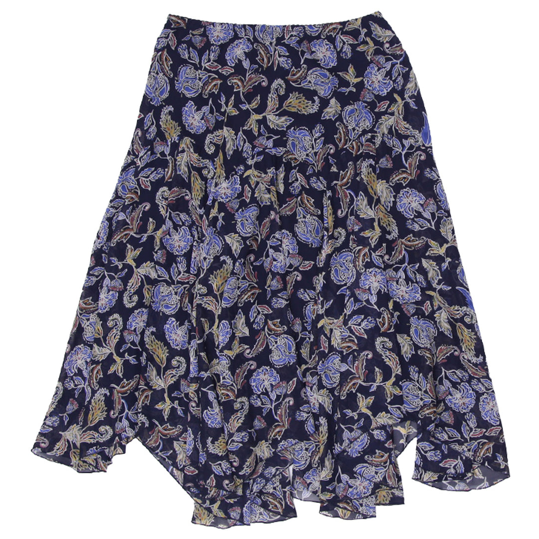 Y2K Ladies Susan Graver Printed Hanky Hem Skirt