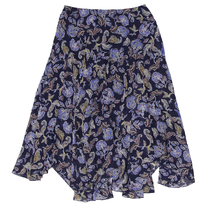Y2K Ladies Susan Graver Printed Hanky Hem Skirt