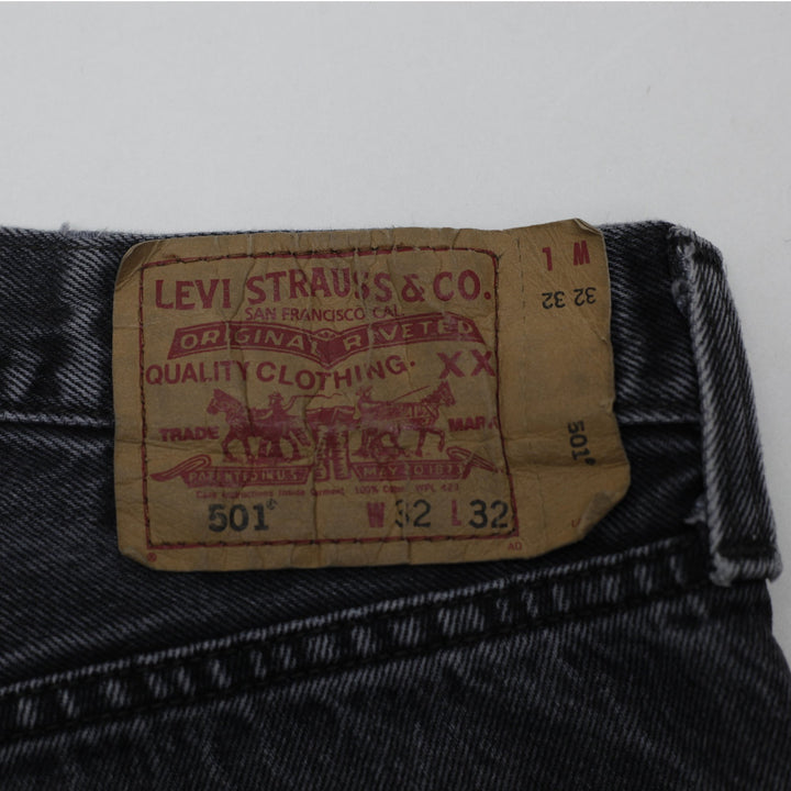 Mens Levi's 501 Black Straight Leg Jeans Size 32