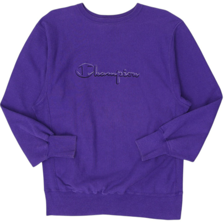 Vintage Embroidered Champion Logo Reverse Weave Purple Sweatshirt XL | Migration_Sweatshirt | Fashion Rerun