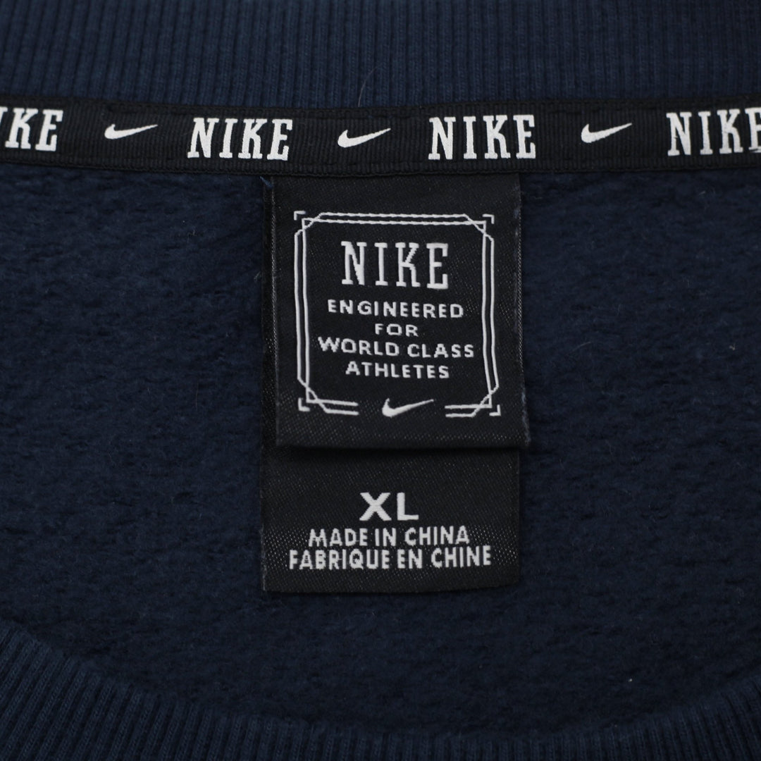 Mens Nike AW77 Raglan Navy Periwinkle Crewneck Sweatshirt Size XL