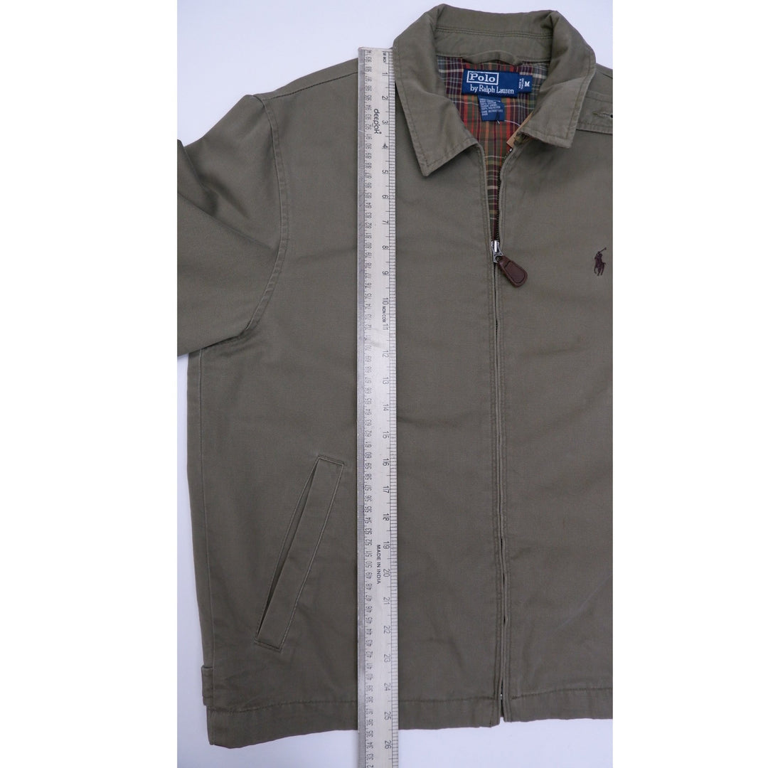 Vintage Mens Polo Ralph Lauren Jacket Khaki Cotton Full Zip | Migration_Jackets RL Collection - Alternate Vie | Fashion Rerun