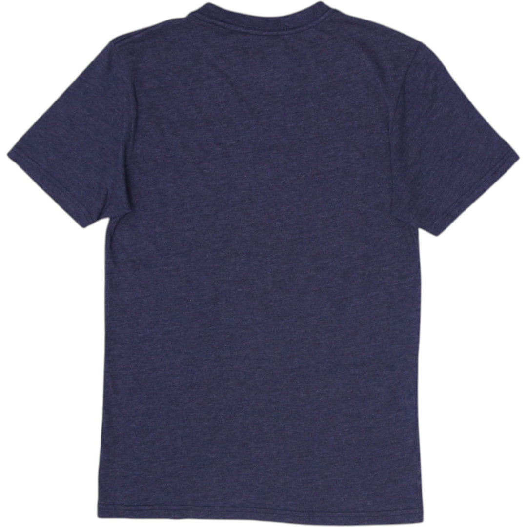 Mens Quiksilver T-Shirt Navy Blue Graphic Logo Casual Size S