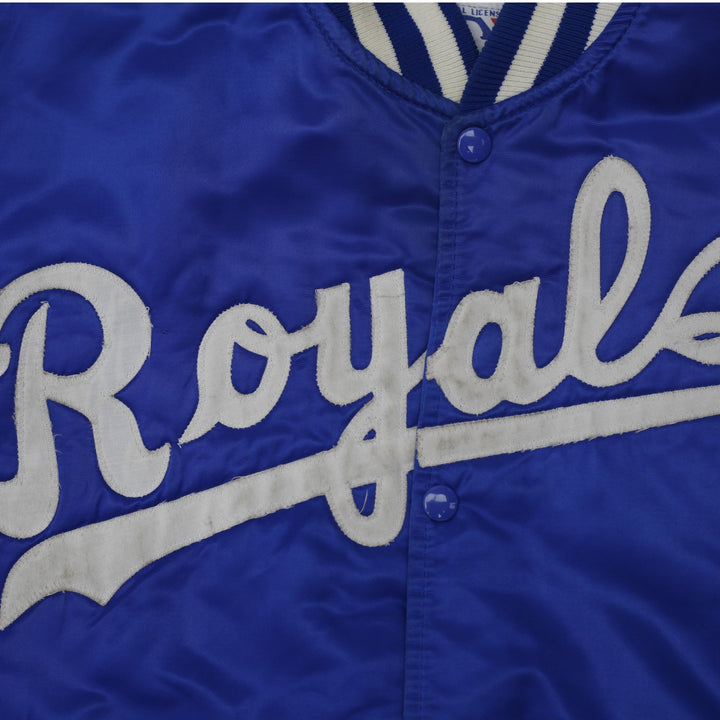 Vintage 1980s MLB Kansas City Royals Starter Satin Bomber Jacket Size L