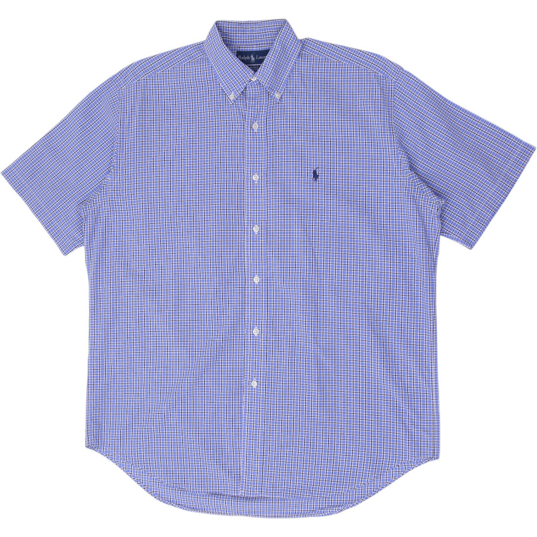 Mens Ralph Lauren Blake Short Sleeve Plaid Button Down Shirt Size M