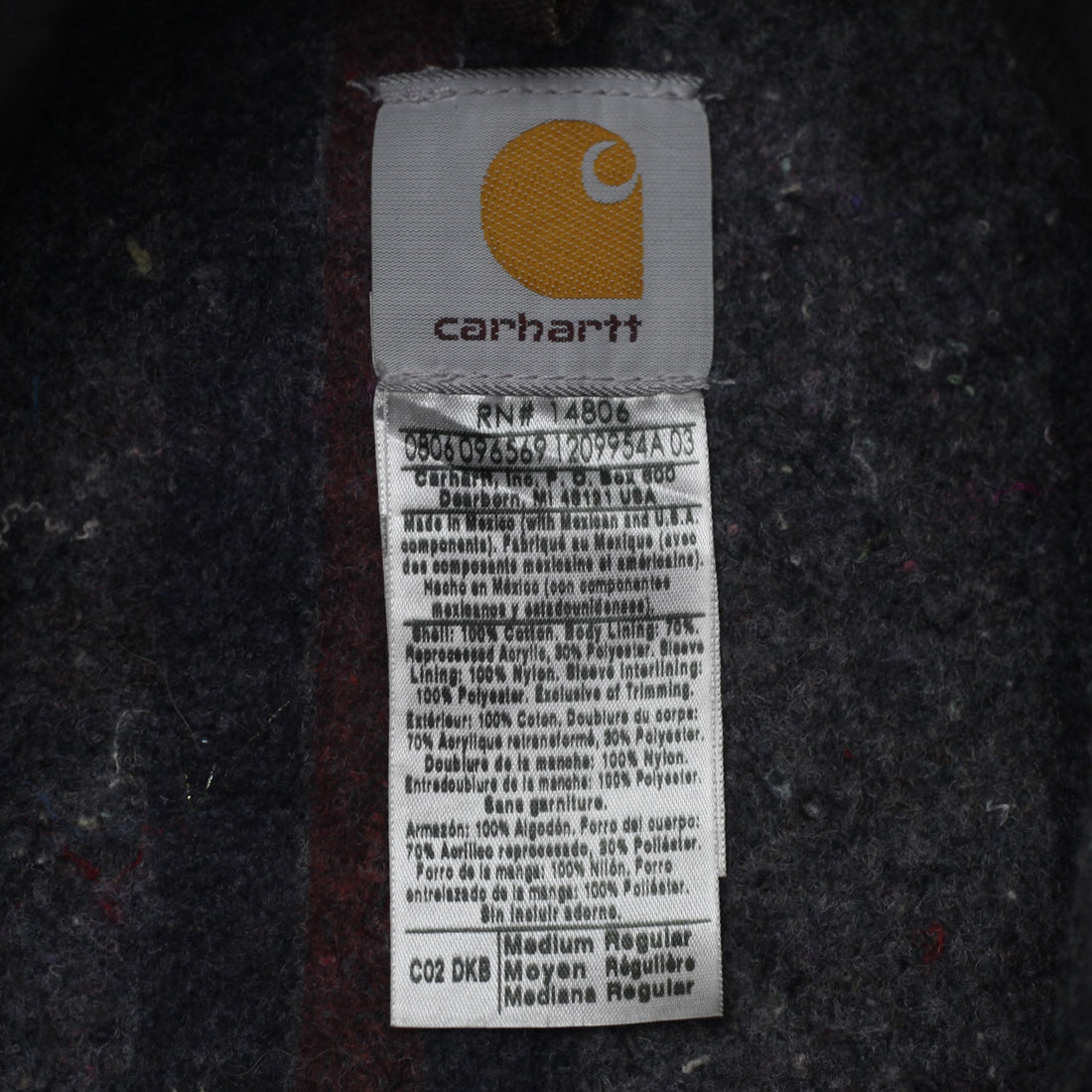 Shop Mens Carhartt C02 DKB Carhartt Blanket Lined Workwear Jacket
