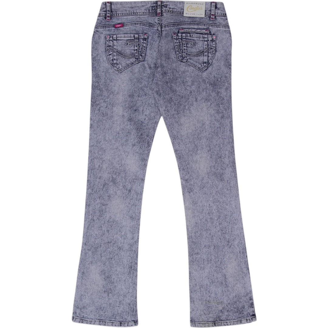 Ladies Candies Bootcut Distressed Acid Wash Denim Jeans Size 30