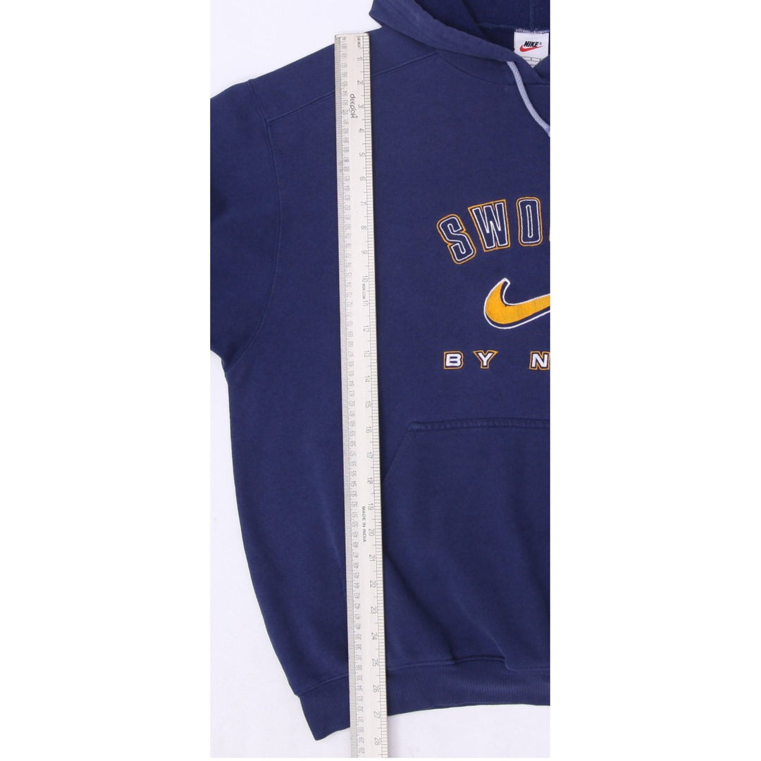 Vintage Embroidered Swoosh By Nike Navy Pullover Hoodie Size L | Migration_Hoodies - View 7 | Fashion Rerun