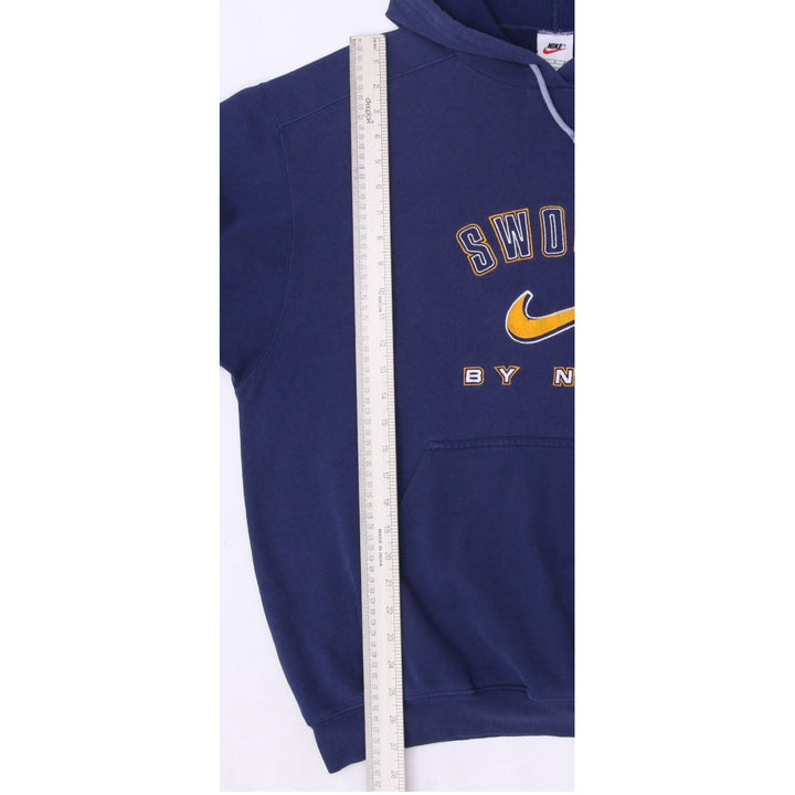Vintage Embroidered Swoosh By Nike Navy Pullover Hoodie Size L | Migration_Hoodies - View 7 | Fashion Rerun