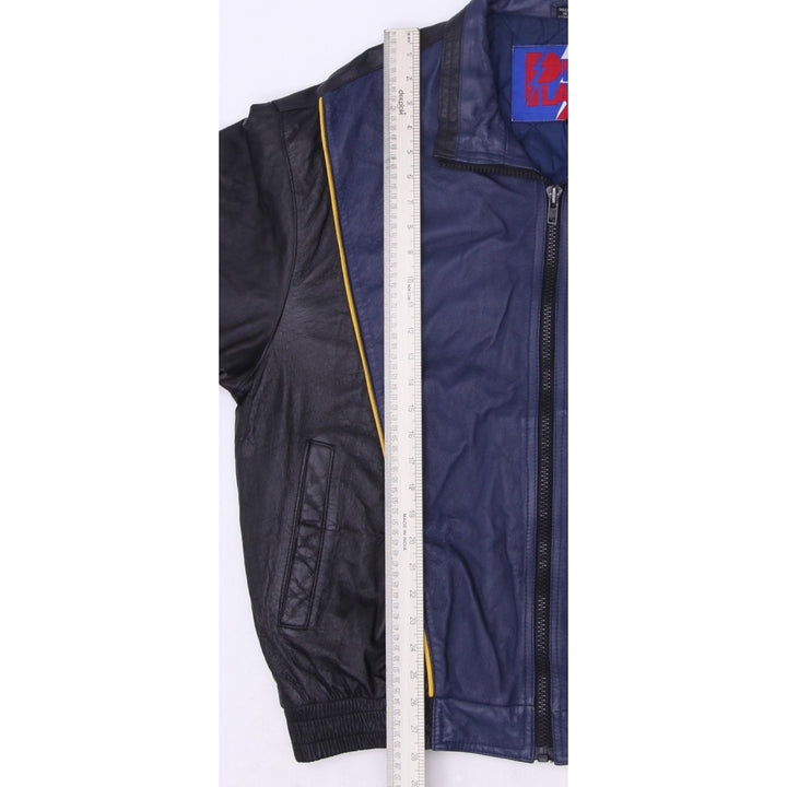 Vintage Pro Player University of Michigan Wolverines Full Zip Leather Jacket L