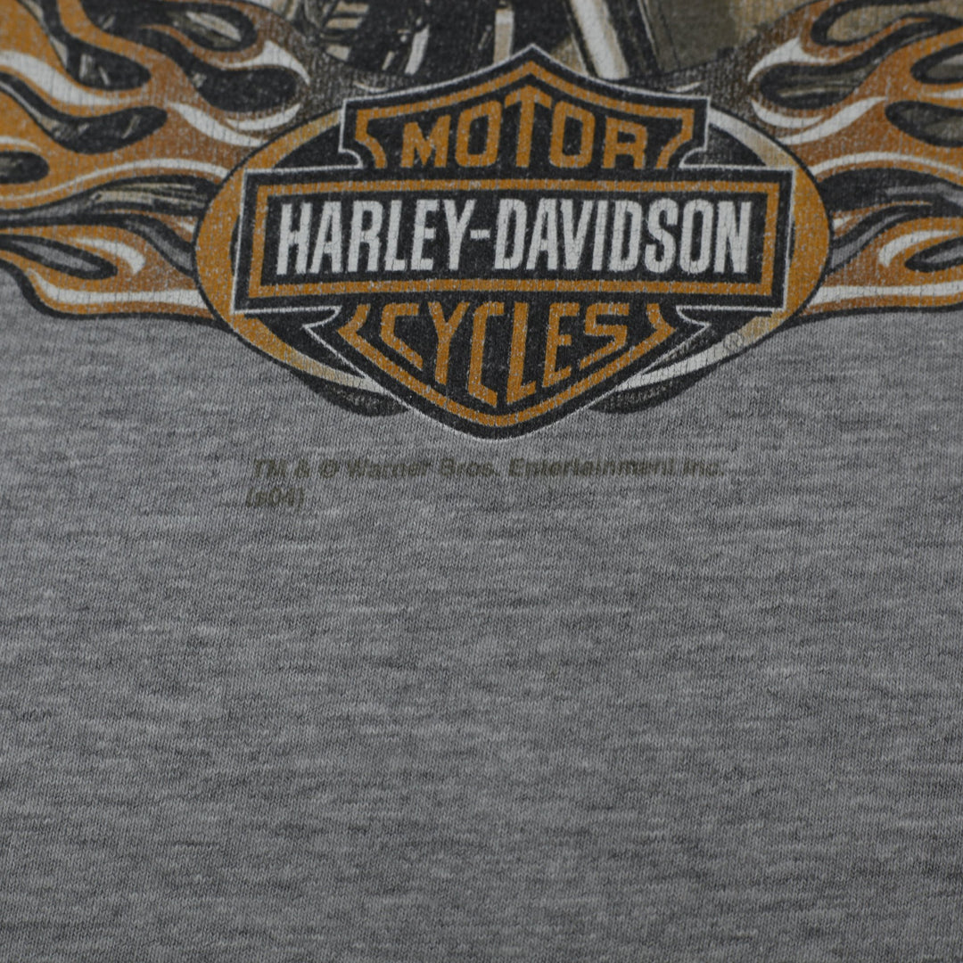 Vintage Mens Harley-Davidson Gray Looney Tunes Graphic T-Shirt Size S