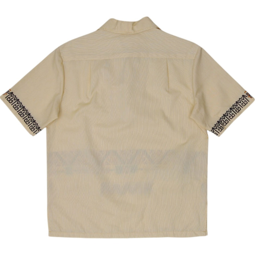 Vintage 70s Antique Iolani Hawaiian Tribal Short Sleeve Shirt Size M | Migration_Shirts - Side View | Fashion Rerun