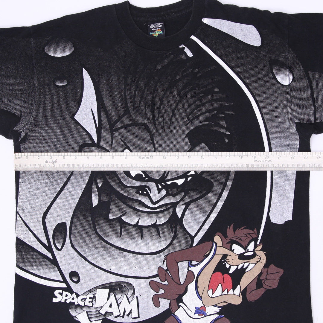 Vintage 1996 Space Jam Taz Monstars AOP T-Shirt Made In USA Size L