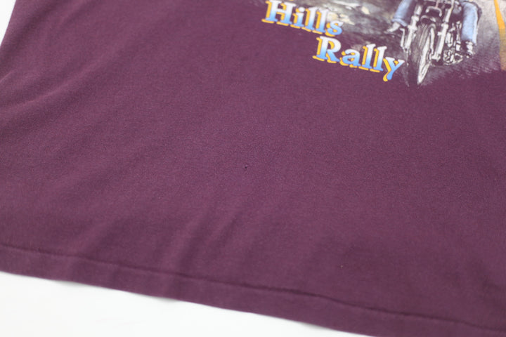 96 Vintage Sturgis Black Hills Rally T-Shirt S.Stitch Made In USA 3D Emblem L