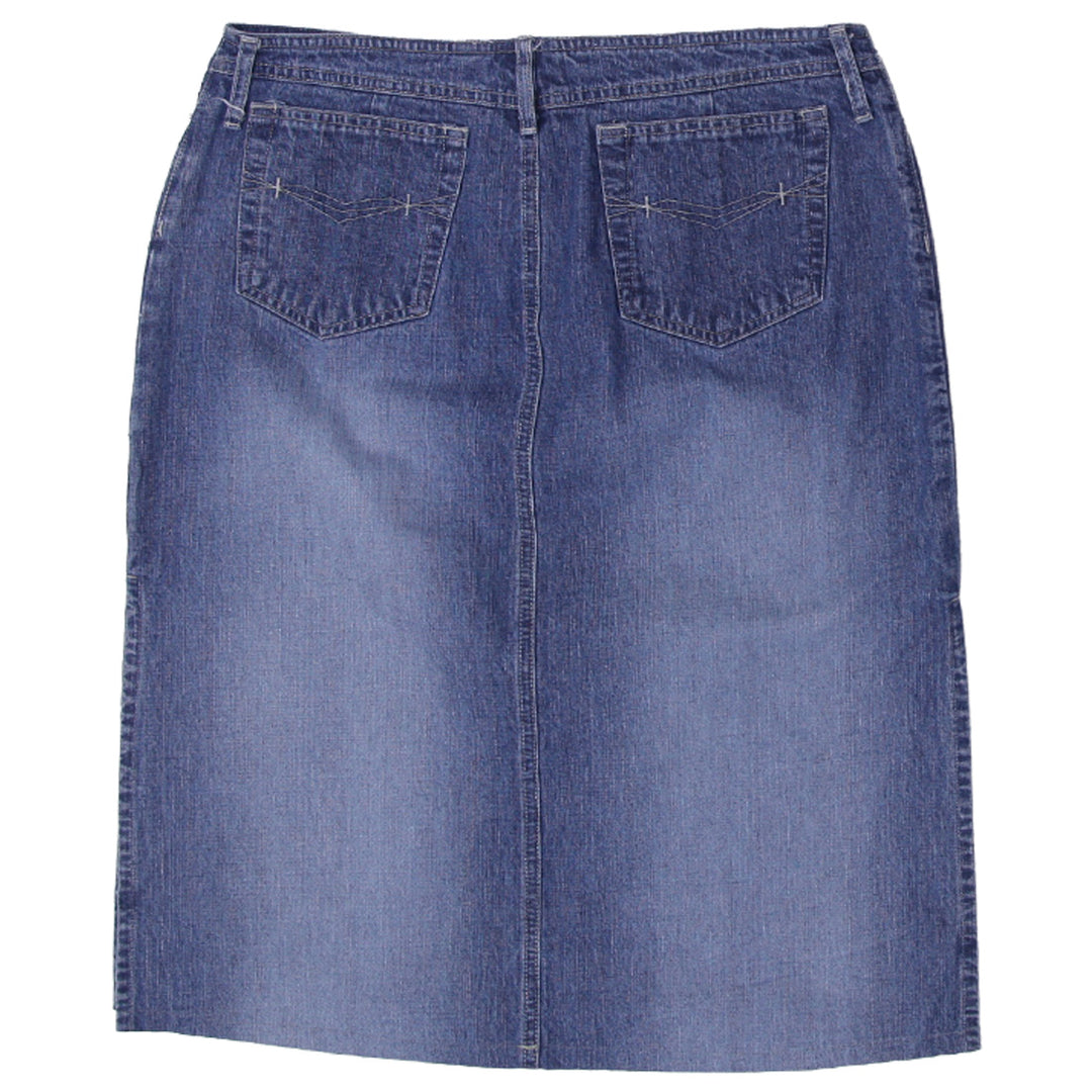 Y2K Ladies Carolina Blues Side Slit Denim Midi Skirt - Fashion Rerun Vintage Migration_Skirt