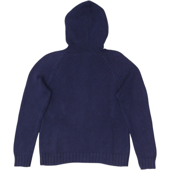 Vintage Ladies Polo Ralph Lauren American Flag Zip Up Hooded Navy Sweater