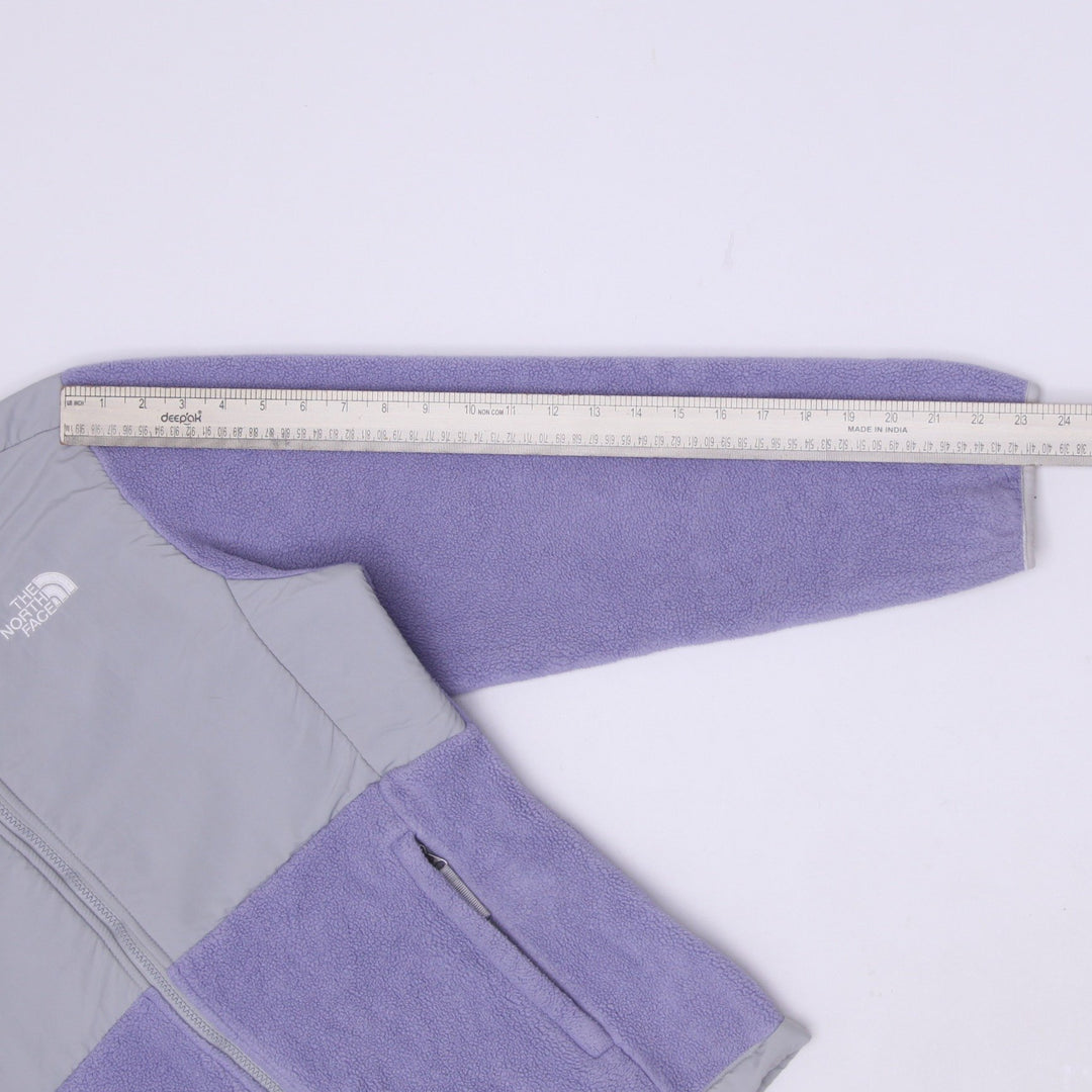 Youth Girls The North Face Denali Fleece Jacket XL Lavender Lilac Grey Polartec Zip Up