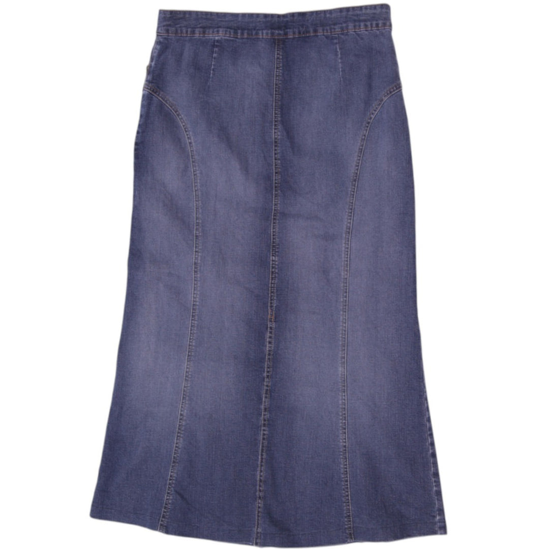 Y2K Ladies Flared Denim Maxi Skirt Size 9