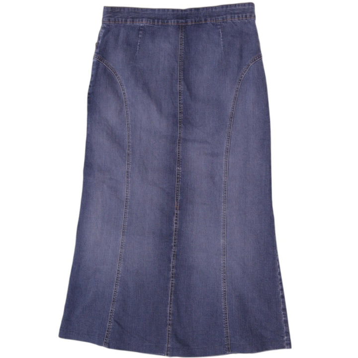 Y2K Ladies Flared Denim Maxi Skirt Size 9
