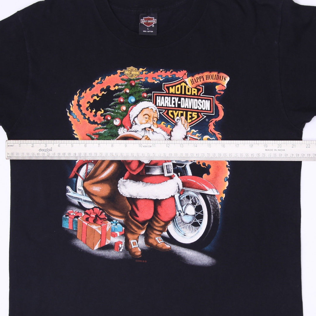 Vintage 1996 Harley-Davidson Christmas Santa T-Shirt Size L