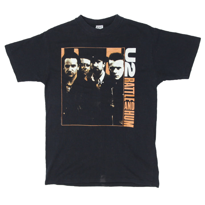 1988 Vintage U2 Band Rattle & Hum T-Shirt Single Stitch Black Acme Youth