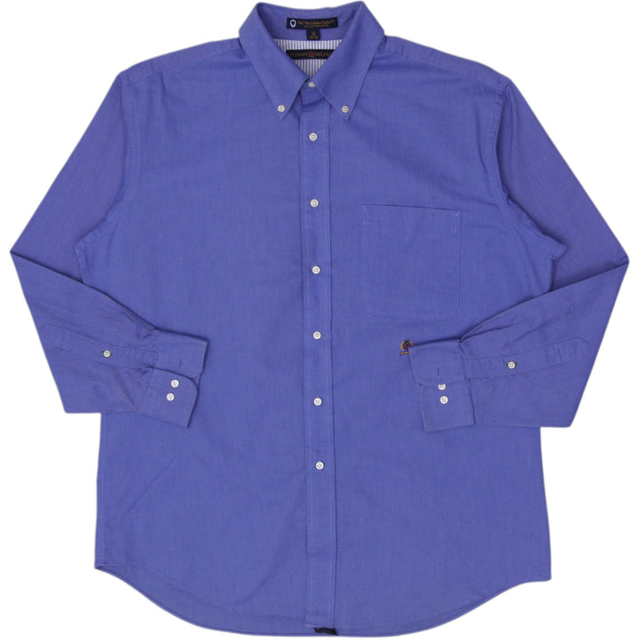 Mens Tommy Hilfiger Shirt Blue Embroidered Cotton Long Sleeve