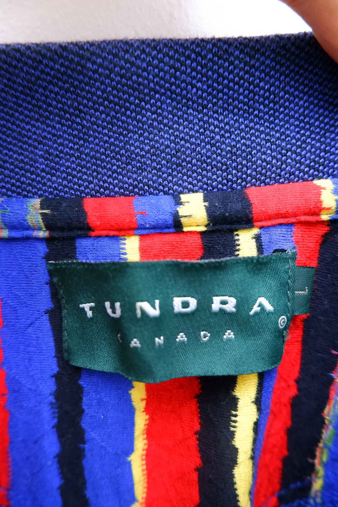 Tundra Canada Multi Color Stripe Vintage Collar T-Shirt