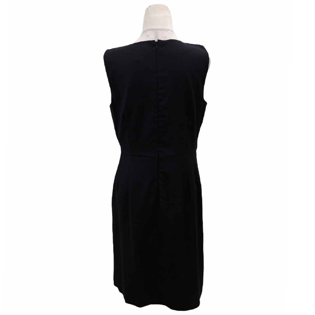 Ladies Black Sleeveless Crossover Dress