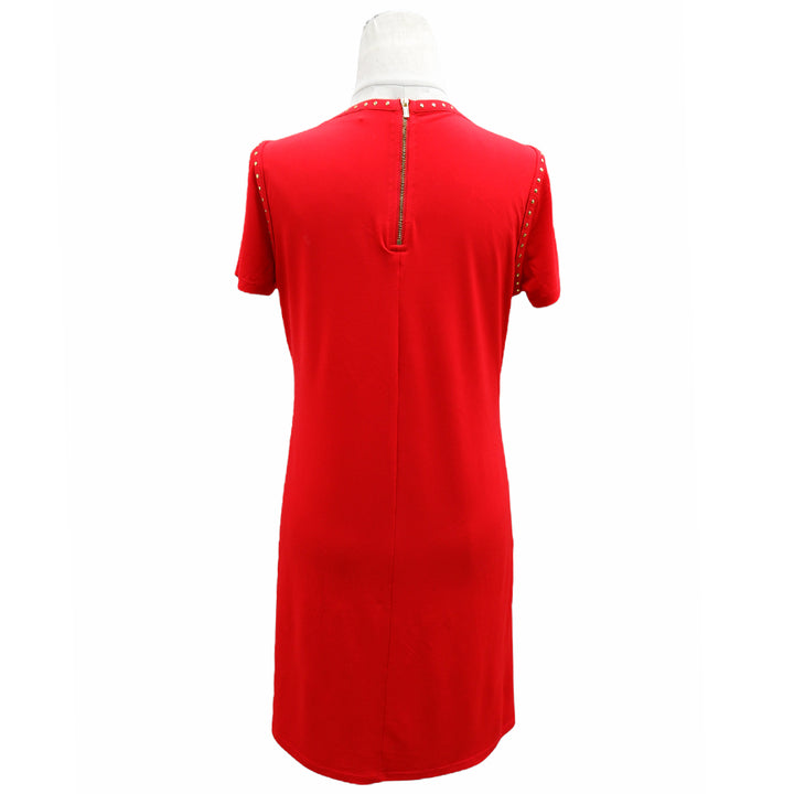 Ladies Calvin Klein Studded Red Shift Dress