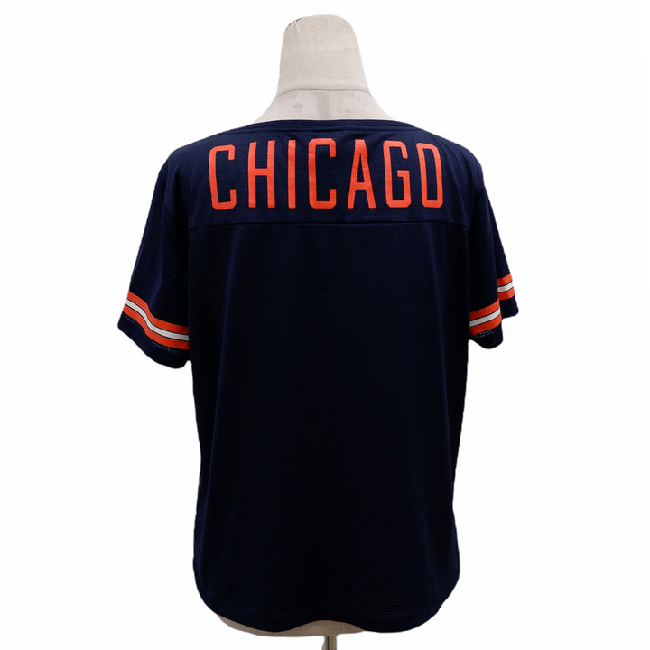 Ladies PINK Chicago Bears Mesh V-Neck Crop T-Shirt