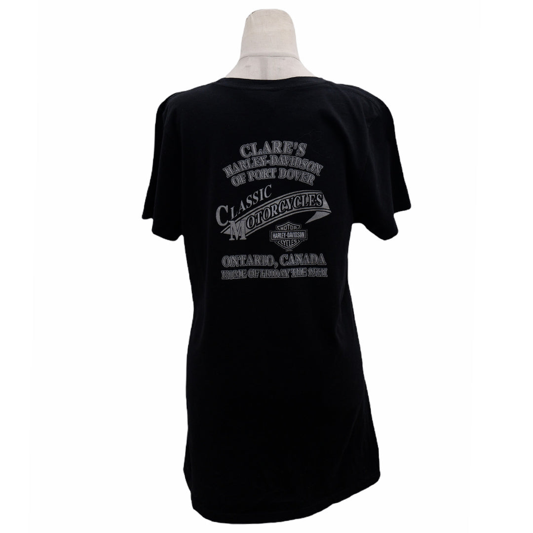 Ladies Harley Davidson Clare's Of Port Dover Canada T-Shirt