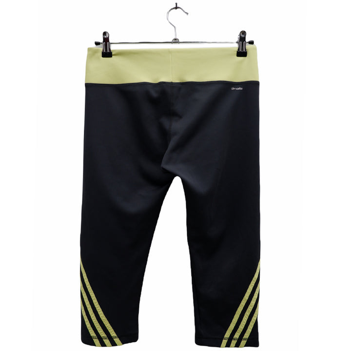 Ladies Adidas Neon Stripe Gray Capri Workout Pants