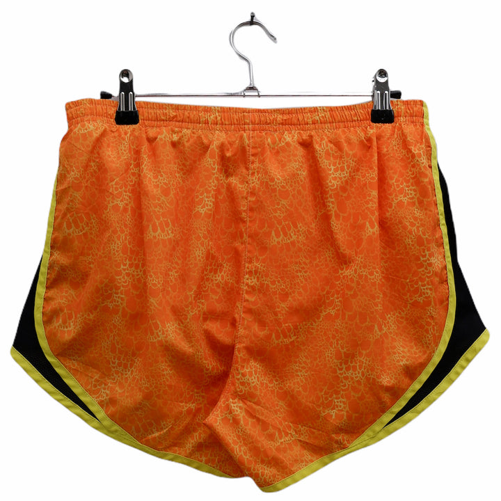 Ladies Black Stripe Orange Printed Shorts