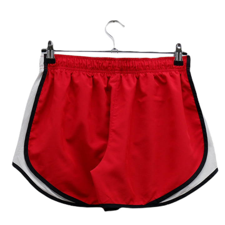 Ladies Nike Logo Side Mesh Red Sports Shorts