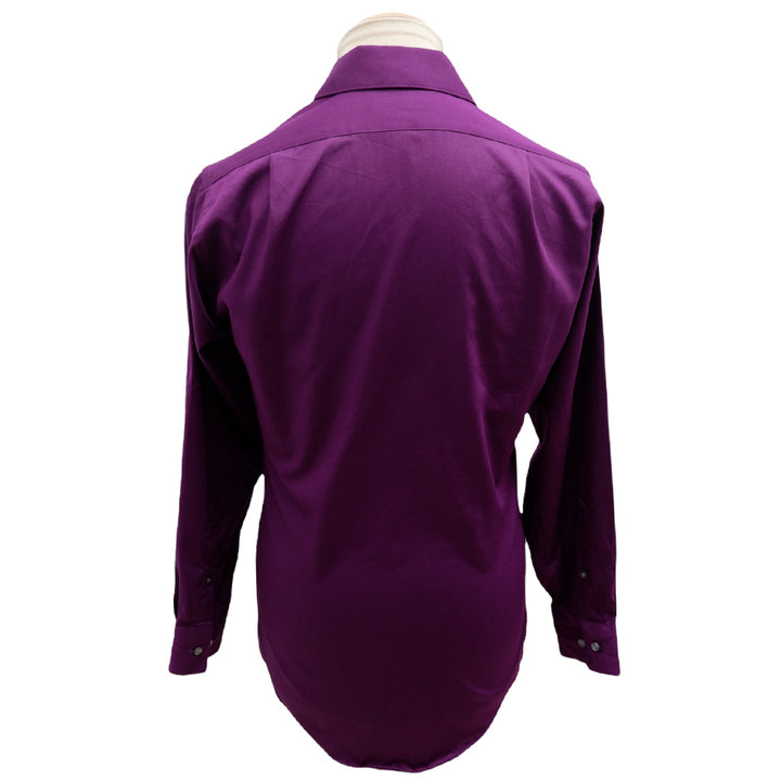 Mens Van Heusen Lux Sateen Fitted Purple Longsleeve Shirt