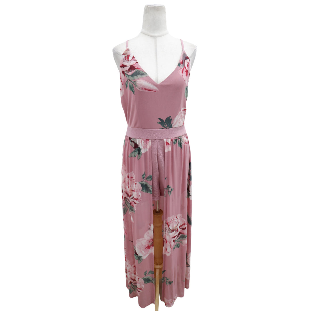 Youth Girls Floral Mesh Maxi Rompers Dress