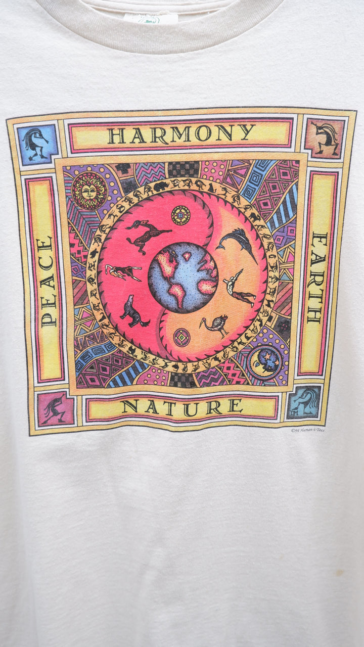 Vintage Mens 1994 Harmony Peace Earth Nature T-Shirt