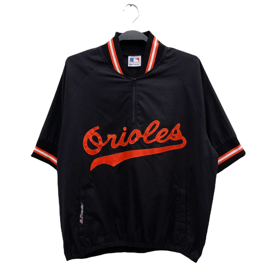 Vintage  Majestic Baltimore Orioles MLB 1/4 Zip Jersey, Made oin USA