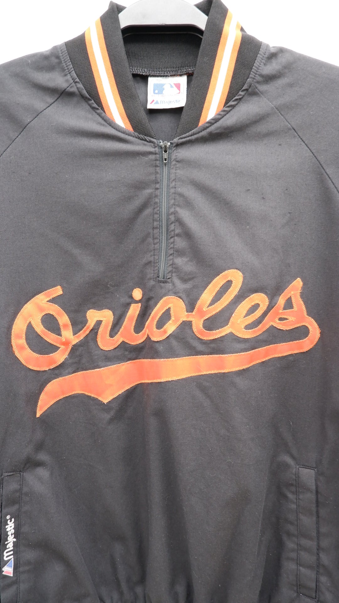 Vintage  Majestic Baltimore Orioles MLB 1/4 Zip Jersey, Made oin USA