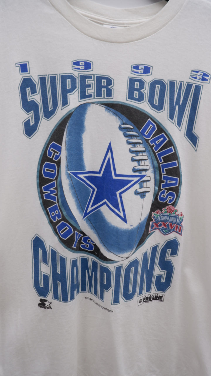 Vintage 1993 Dallas Cowboys Super Bowl Champions T-Shirt Starter